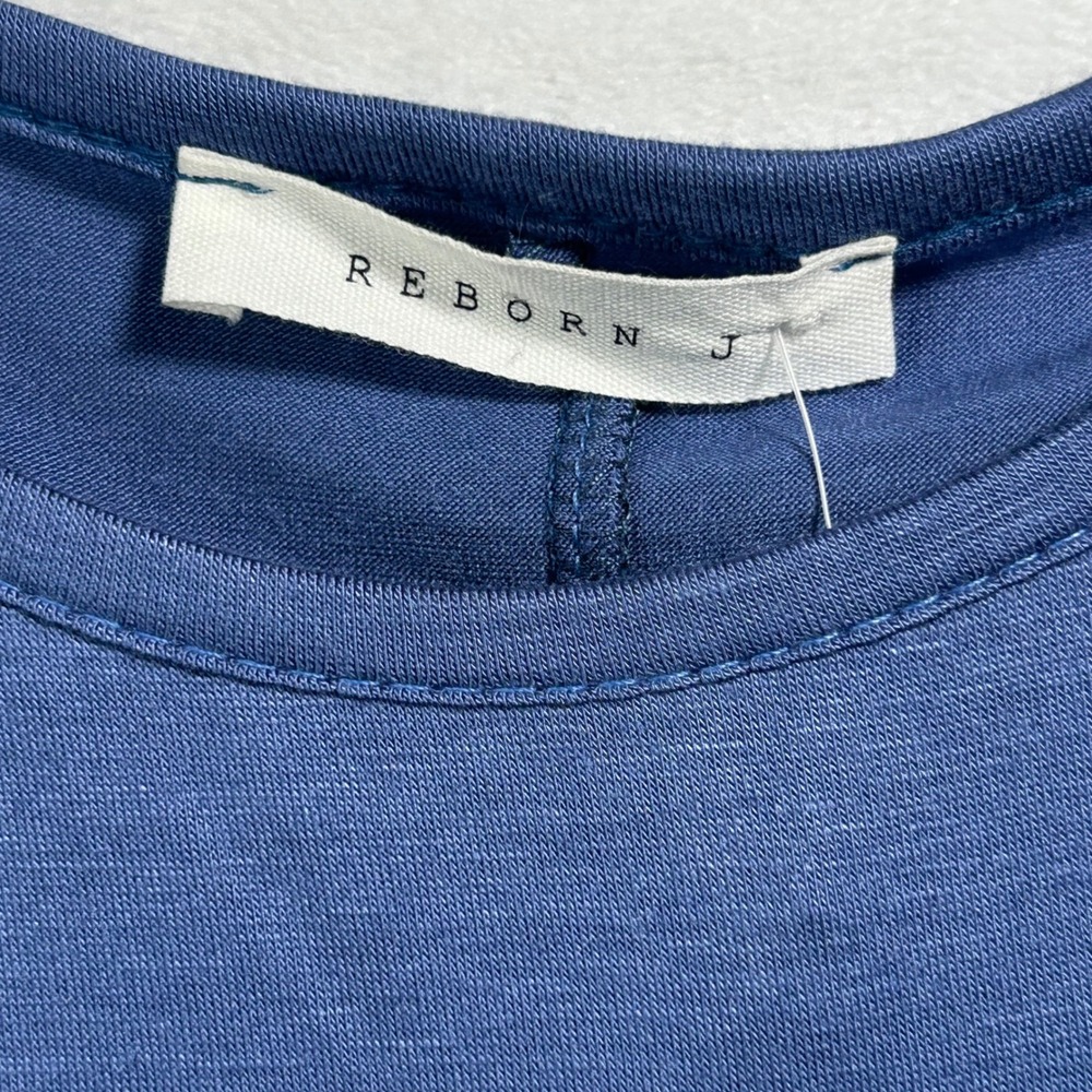 Reborn J Womens 2XL Slate Blue Oversized Tunic Top 3/4 Sleeve Scoop Neck T1256XL - Picture 3 of 8